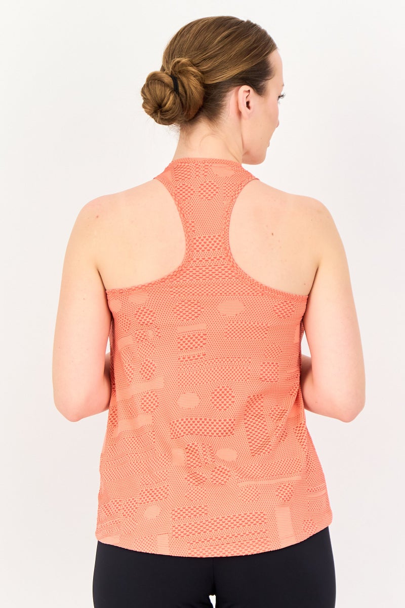 Nike Women Dri Fit Sleeveless Running Tank Top, Coral - Image 4